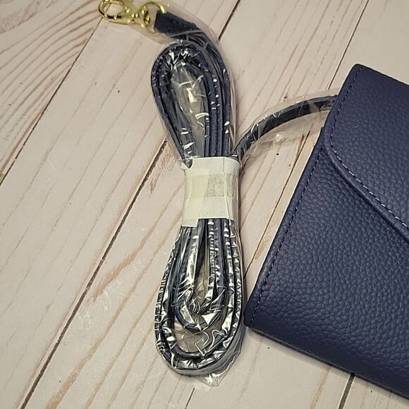 Joy Mangano Convertible Crossbody Wallet Crossbody w/RFID Blue NEW - Picture 3 of 8